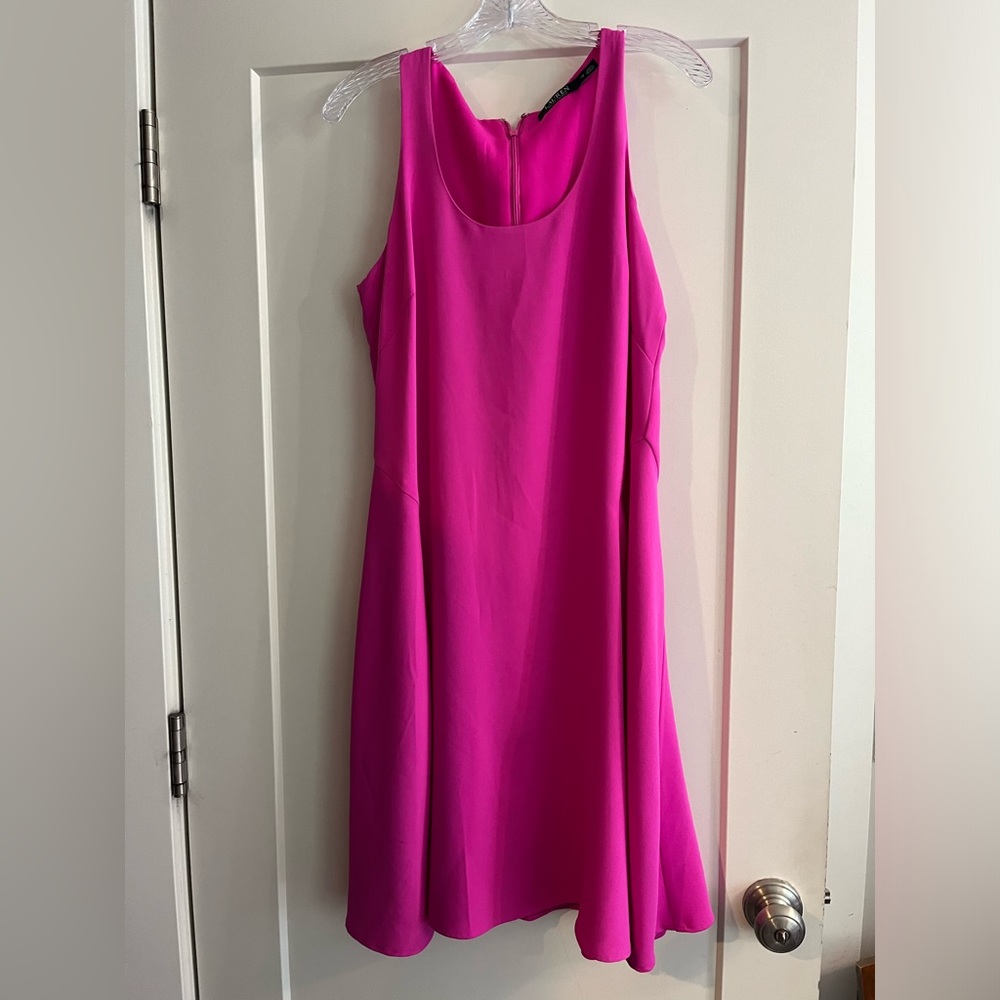 Ralph Lauren Hot Pink Fit and Flare Dress (Size 10)